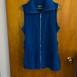 Style & Co. Blue Sleeveless Zip-Up Top